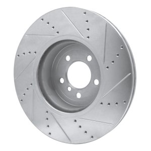 BMW 340I Brake Rotor (1) - Front Left - R1 Concepts - Drilled & Slotted - Silver - `13-`20